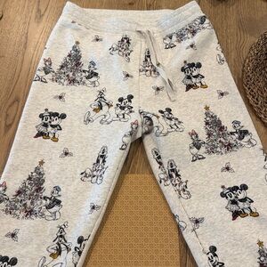 Disney Mickey & Friends Holiday Joggers Women's S Christmas Organic Cotton